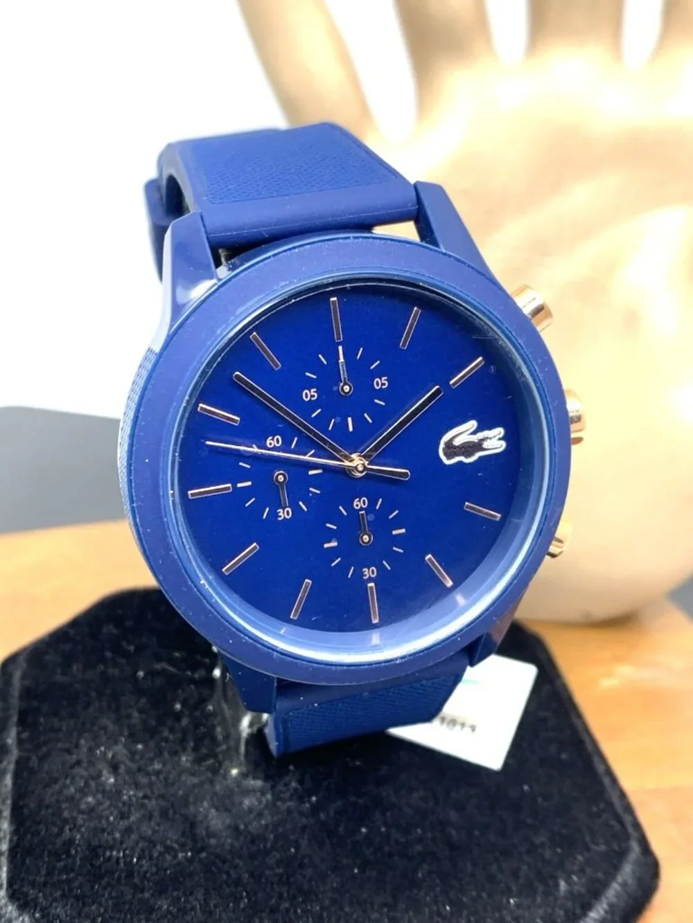 Lacoste Men's Watch 2011013 Quartz Chronograph Blue Dial Rubber Band 44mm 12.12